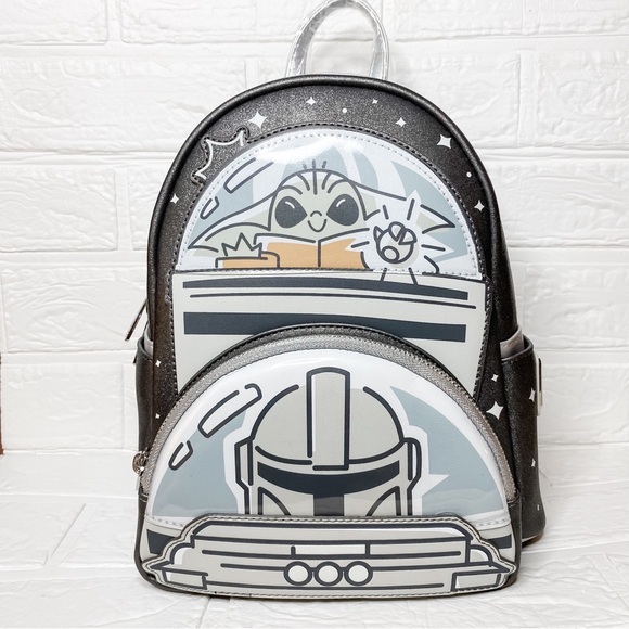 NEW Disney The Mandalorian and Grogu Loungefly Mini Backpack, Glow In The Dark - Picture 1 of 12